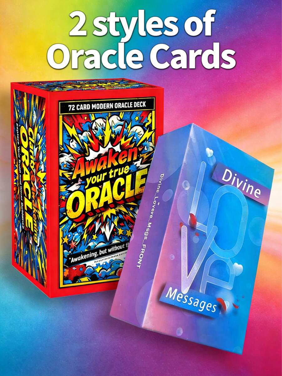 1盒觉醒清晰神谕卡，72张现代波普艺术情感神谕卡牌，塔罗牌收藏桌面游戏，适合初学者，每张卡牌都有含义