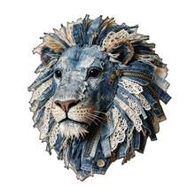 1 Stück Denim Stoff Löwe Holzpuzzle, unregelmäßig geformtes Tier Holz Puzzle Spielzeug, einzigartiges Party Spiel Geschenk, dekorative Kunst, Desktop Spiel Zauber Puzzle, einzigartige Kinder Bildungspuzzle, Geschenk für Feiertage, Erwachsenen Holzpuzzle, Geschenk zum Schulanfang, Muttertags Geschenk, Geburtstagsgeschenk - Verschiedenfarbig - Übersicht 5