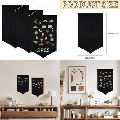 3 PCS Canvas S All Hanging Brooch Jeel Sge  Sand Enamel Pin Dis Sublimaion Blank  Holder Earrings Klace Pin Colion Organizer