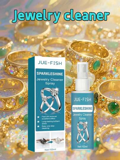 JUE FISH Jewelry Cleaning Spray, Cleans And Protects Silver, Gold Necklaces And Jewelry. It Can Restore The Cleanliness And Luster Of Tarnished And Discolored Jewelry, Heirlooms Or Home Decor, And Protect Delicate Surfaces. Be Sure To Take Good Care Of Your Gifts!