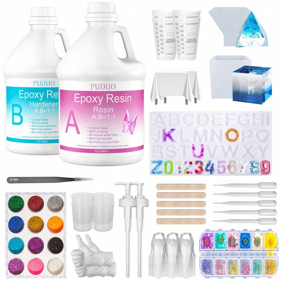 Epoxy Resin Beginner Set, 1 Gallon: Two-Part System Includes Resin And ...