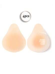 1对水滴形硅胶乳贴 - 可重复使用的透明粘性乳贴，适用于无肩带和露背服装 - 杏色 - 查看 8