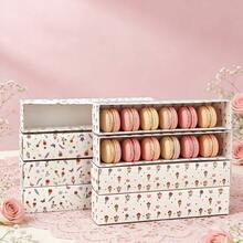 3pcs/6pcs Mother's Day High-Quality Macaron Drawer Boxes, 30*6.3*5.8cm Large French Rectangular Drawer Macaron Boxes, Transparent Baking & Dessert Packaging Boxes, Gifts & Baking Supplies - Long Drawer Box - View 12