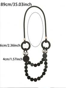 MARLIWOO 1pc Bohemian Geometric Pattern Jewelry, Modern Minimalist Multi-Layer Necklace, Casual Style For Women - Multicolor - View 7