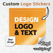 4-26cm individuelle wasserfeste Logo Aufkleber, personalisierte Foto Aufkleber, ausgestanzt, reißfest, klarer Druck, perfekt für Dekoration bei Hochzeiten, Geburtstagen, Jahrestagen, Brautduschen, Verlobungen, Geschäft und anderen Anlässen. Anwendbar auf Autos, Flaschen, Laptops, Fenster usw. Individuelle Geschäftslogo Aufkleber, personalisierte PVC Aufkleber - Quadrat - Übersicht 1