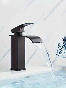 39-Inch Stainless Steel Waterfall Bathroom Faucet, Black Electroplated Single Handle Cold And Hot Water Mixer Tap With Valve Core And Coating Technique, Suitable For Vanity, Sink, Bathroom Basin And Washbasin, Modern Home Essential Upgrade, Luxury Cleaning Water, Suitable For Holiday Gifts And Home Decoration - Multicolor - View 9