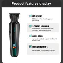 VGR Wireless Digital Display Hair Clipper, USB Rechargeable Portable Hair Trimmer V-930 - Multicolor - View 4