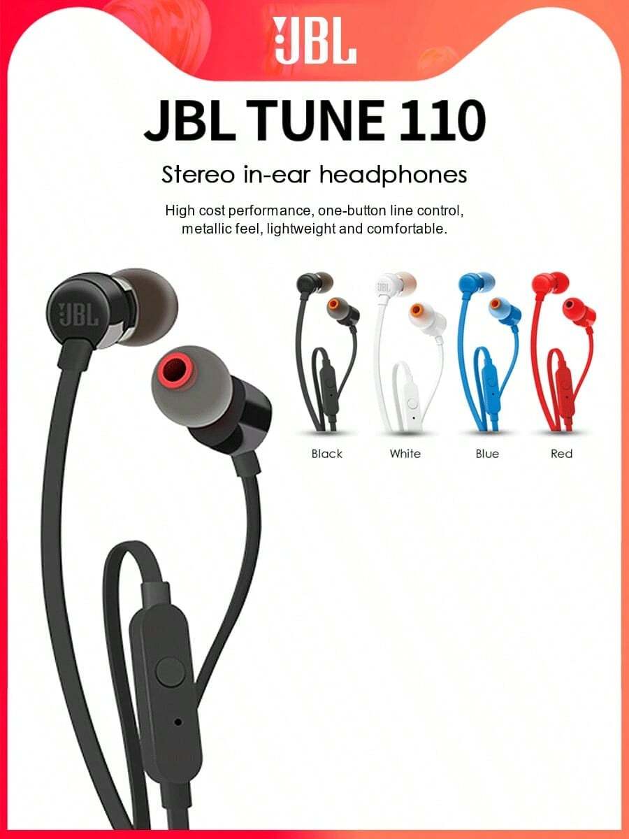Auriculares con cable JBL T110 con interfaz de 3,5 mm para juegos en PC y llamadas desde el móvil. Auriculares intraaurales estéreo. - Ver 1