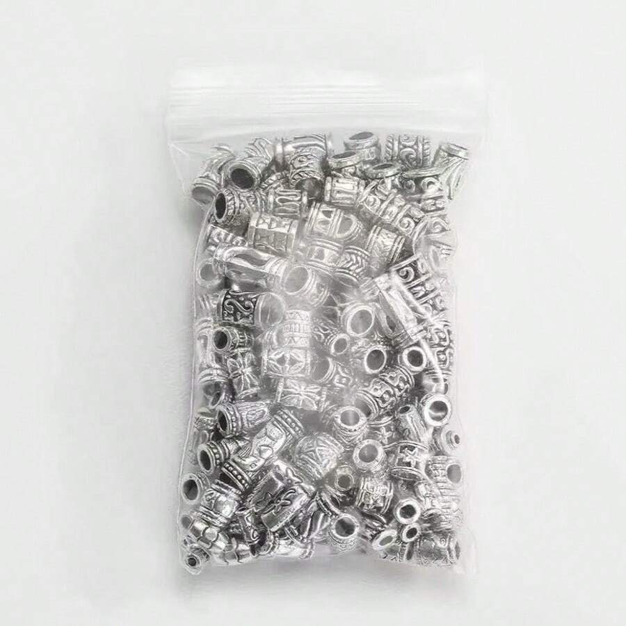 100 Mixed Silver Spacer Beads For Jewelry Making, European Bracelets, And Other DIY Crafts Random Style - 100Pcs/bag Mixed Styles Sent Randomly - View 1