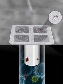 10pcs/50pcs Anti Mosquito Floor Drain Stickers, Self-Adhesive Hook And Loop, Sewer Sink Filter Stickers, Bathroom Hair Collectors, Easy To Install, Drainage Filter Stickers, Disposable, Suitable For Bathroom And Kitchen Sinks - A - View 4
