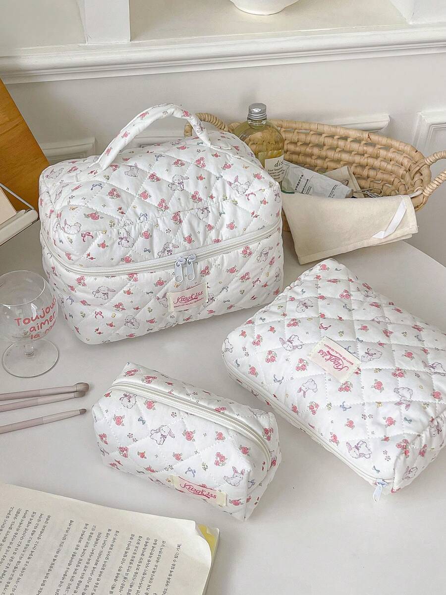 1件/套 红色花朵蝴蝶结兔子女孩化妆包套装 化妆品收纳整理袋 带拉链 适用于护肤品、化妆品、唇油、防晒霜、护手霜、耳机、零钱、小物件 可爱化妆包 化妆包 化妆盒 化妆包 日常通勤必备 旅行必备 邮轮必备 宿舍必备 礼物 朋友 生日礼物 婚礼伴娘礼物 妈妈礼物 老师礼物 - 紅色 - 查看 1