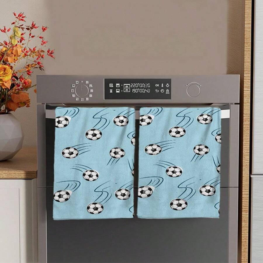 1/2/4/48 piezas Toallas de cocina con estampado de balón de fútbol de la Copa Mundial 2026 - Super suaves, altamente absorbentes de poliéster, toallas de plato y mano ideales para vacaciones, cocina, decoración de fiestas - Multicolor - Ver 1
