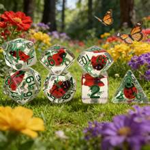 Bộ 7 xúc xắc đa giác, trang trí hình bọ rùa, thiết kế bo tròn độc đáo, thích hợp làm quà tặng ngày lễ và trò chơi ngoài trời. - Trong sáng - Xem 4