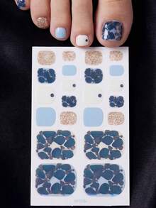 1 Pc Toenail Stickers, Nail Art Stickers, Summer Ocean Theme, Floral Pattern Toenail Stickers, Quick And Easy To Complete Your Manicure. Self-Adhesive Nail Stickers, Suitable For Women And Girls. Nail Supplies. - Multicolor - View 3