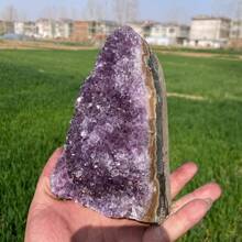 1 Pc A+ Quality Large Amethyst Raw Stone, Vibrant Purple Crystal Cluster, Suitable For Home Decoration, Jewelry Making, And Collection, - Purple - View 9