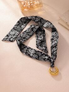 GEREIT 1 chiếc dây chuyền mặt trăng bằng thép không gỉ mạ vàng 18K với họa tiết da báo và mặt dây chuyền hình hoa điều, phụ kiện đa năng dùng hàng ngày cho nữ. - Nhiều màu - Xem 5