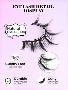 MAANGE 10/20 Pairs Natural Style Mixed Blood-Toned False Eyelashes, Durable & Long-Lasting, Low Sensitivity, Cartoon Style, Black Stem & Transparent Stem Thick Tail Camellia Cartoon Eyelashes, Japanese Style Gift - Black - View 11
