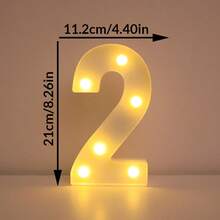 1件 21cm 家居裝飾 LED 發光字母燈，婚禮求婚生日派對裝飾字母數字燈，女孩房裝飾燈，室內裝飾 - 白色 - 查看 14
