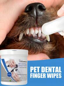 Yegbong宠物牙齿和手指湿巾 - 消除口臭、去除牙垢、美白牙齿。狗狗口腔护理指套 - 查看 5