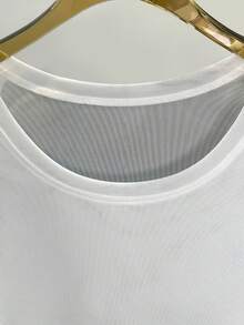 Áo lót dáng ngắn, áo blouse ren mỏng ôm sát, áo thun ngắn tay lưới cho nữ mặc thường ngày - trắng - Xem 5