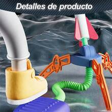 Stomp Rocket Launcher Toy, Foot Powered Air Rocket Launcher With LED Light Up Foam Rockets, Jump Powered Flying Rocket Blaster Set, High Flying Launch Action Outdoor Air Powered Rocket Shooter, Soft Foam Rocket With Durable Stable Base Anti Slip Design - Multicolor - View 9