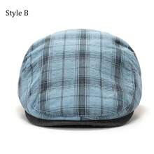 2款男士贝雷帽褶皱格子帽女士前檐帽报童帽平顶帽可调节帽子 - 時尚 - 查看 7