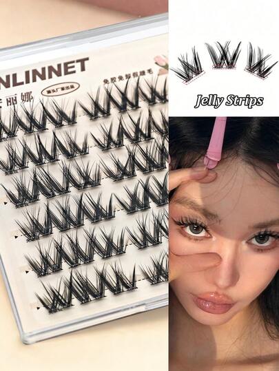 36 sợi mi giả cong chữ C, kiểu dáng tự nhiên, không cần keo, nhẹ, thích hợp sử dụng hàng ngày, có thể tái sử dụng, gắn chỉ trong 3 giây, dạng chùm mi, mi riêng lẻ.