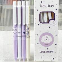 4 chiếc bút bi rút dễ thương màu tím, đầu bút mảnh 0.5mm, mực đen, viết trơn tru, dụng cụ văn phòng phẩm, học tập, bút hoạt hình Kawaii dành cho nữ, màu tím - Nhiều màu - Xem 7