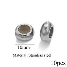 10pcs 6/8/10mm Stainless Steel & Silicone Spacer Beads, Ideal Material For DIY Jewelry Making Such As Bracelets And Necklaces - Silver - View 8