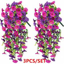 1/2/4片装人造牵牛花叶壁挂，家居装饰，婚礼装饰，户外花园窗台装饰，生日派对，情人节，新年礼物 - 雙紫色 - 查看 9