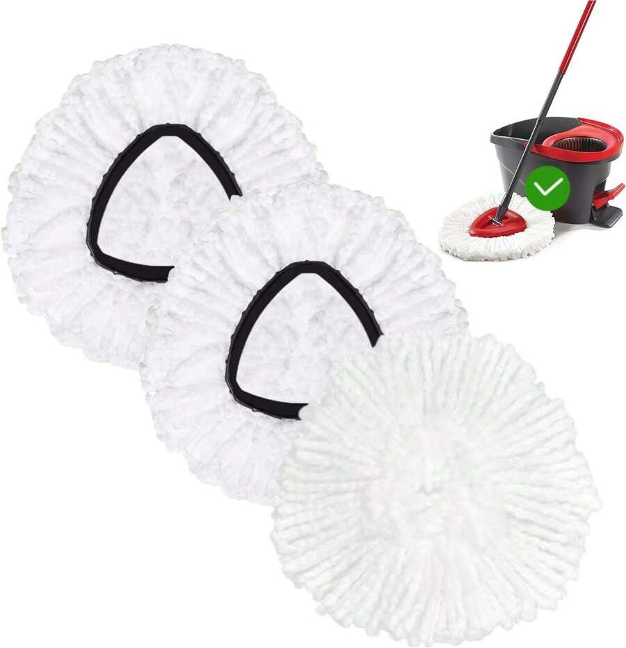 4 Pack Spin Mop Mop Refill Swivel Mops Refill,Deep Clean,Washable And Easy To Replace,Popular Spin Mop Accessories - Trắng - Xem 1