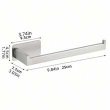 一套不锈钢浴室配件，包括毛巾杆、毛巾环、浴袍挂钩和卫生纸架，壁挂式。 - 銀色 - 查看 9