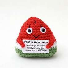1pc Handmade Woven Red Watermelon Pattern, Soft, Comfortable, Durable And Sturdy. Beautiful Woven Pattern And Vibrant Color, Suitable As Indoor Decor. Can Be Placed In Bedroom, Living Room Or Any Desired Display Area. - Multicolor - View 1