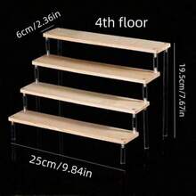Wooden Desktop Dessert Display Rack, Decorative Display Storage Shelf For Nail Polish, Fragrance, Scented Candles, Air Freshener, For Desk, Office, Vanity, Bedroom, Bathroom, Home, Dorm, Room Storage - Beige - View 15
