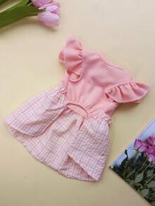 1 Set Velvet Bow Tie Dog Collar & Leash Harness Set - Pink - View 6