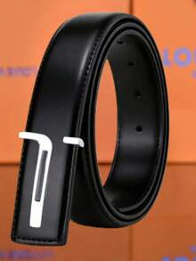 男士时尚黑色腰带，配金色T形扣 - 经典正式休闲两用可调节腰带 - 彩色 - 查看 14