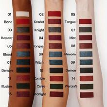 K'APEINE 15色高显色度眼影盘 - 哑光、珠光、闪光 | 持久显色、易于晕染、浓郁哥特风配色 - 酒紅色 - 查看 6