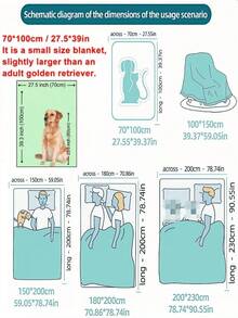 1件装柔软星月太空图案印花毛绒毯，保暖法兰绒毯，柔软舒适的牛奶绒毛毯，双面可用旅行毯，适用于沙发、卧室、宿舍，情人节礼物 - 藏蓝色 - 查看 4