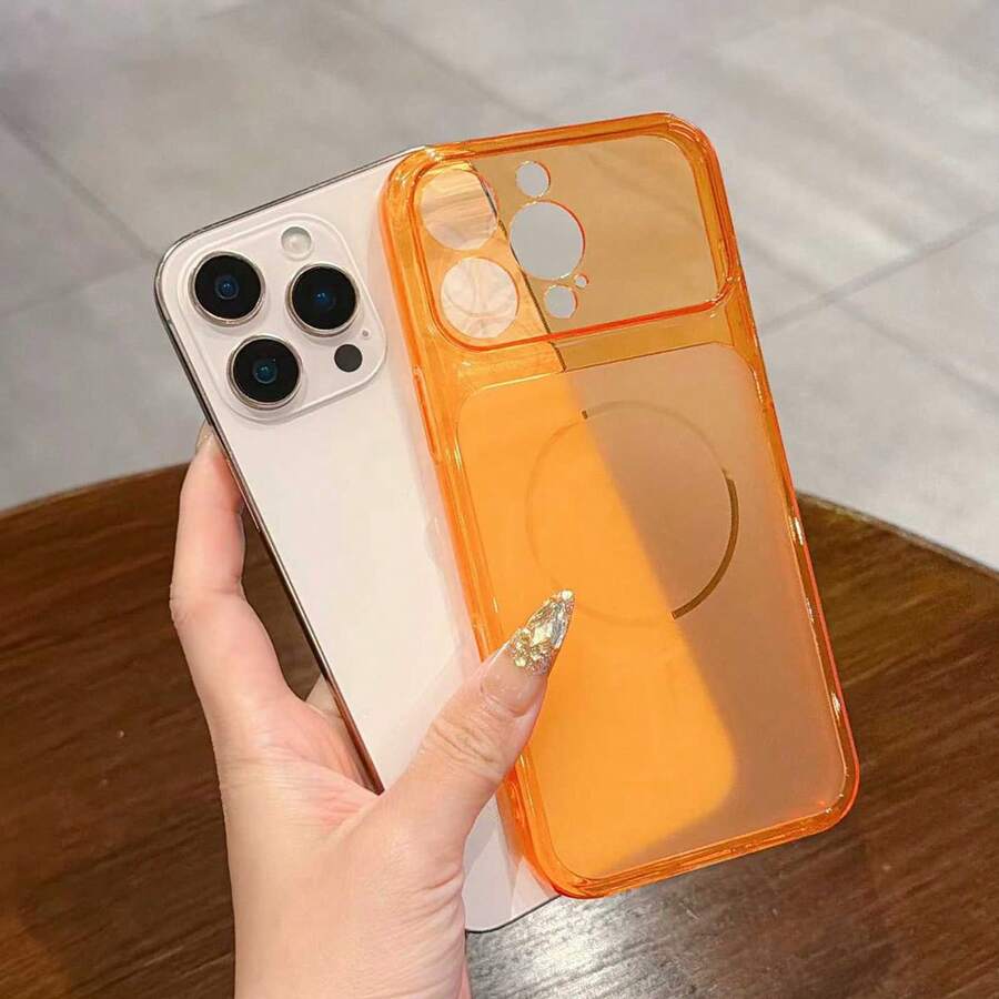 1 pieza Nuevo estuche protector ultradelgado de TPU naranja sólido minimalista compatible con Apple 17 Series, 11/12/12 Pro, 13/14/15, 13 Pro/14 Pro/15 Pro, 12 Pro Max/13 Pro Max/14 Pro Max/15 Pro Max, 16, 16 Pro, 16 Pro Max, 17, 17 Pro, 17 Pro Max - Multicolor - Ver 1