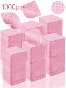 1000/500/400/200 片一次性无绒布心形卸妆垫、指甲油去除垫、柔软无纺布丙酮指甲油去除湿巾、无绒指甲凝胶湿巾、无水指甲护理产品，适用于女性和女孩日常美甲清洁和去除 - 彩色 - 查看 21