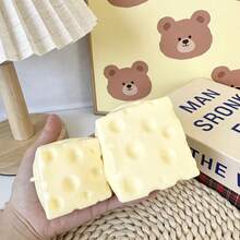 1个7厘米方形超薄奶酪球挤压玩具，TPR外壳，慢回弹，无填充物，可DIY奶酪皮挤压玩具，生日/万圣节礼物，完美礼物，青少年减压礼物 - 彩色 - 查看 8