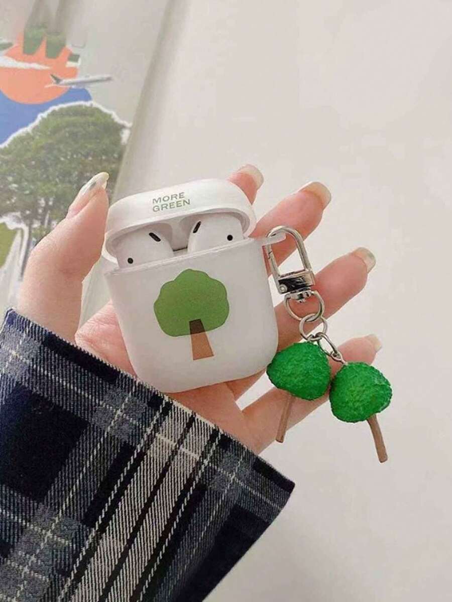 1个白色哑光小树吊坠，适用于苹果 Pro 1/2/3蓝牙无线耳机保护套，可爱哑光软壳，兼容 Pro 2/4 - 彩色 - 查看 1