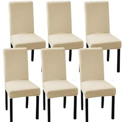 Chair Covers For Dining Room Set Of 4 Or 6 Stretch Dining Chair Slipcover Covers Removable Washable Chair Covers Chair Protector For Banquet Kitchen Party And Home Ivory Pack Of 6