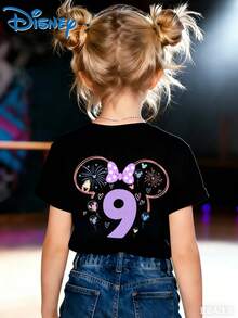Summer Baby Boy And Girl Casual And Fashionable Short-Sleeved T-Shirt, With A Design Of A Disney Castle. Suitable For Party Outfits And Daily Wear. - 黑色 - 查看 3