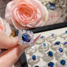 Women Jewelry Sets - Ring 0662 With Open Sapphire Diamond - View 8
