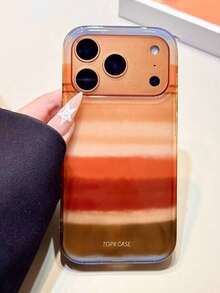 Y2K Retro Brown Striped Transparent Phone Case, Compatible With IPhone 17/12/13/14/15/16 Pro Max/14/15/16 Plus/11, Artistic And Simple Looking Phone Case With Soft Back Cover That Is Shockproof, Waterproof, Drop Resistant, And Scratch Resistant - Sọc - Xem 5