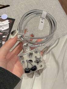 5个3D波浪樱桃星硅胶保护套/保护壳，兼容苹果18W/20W充电线 - 彩色 - 查看 4