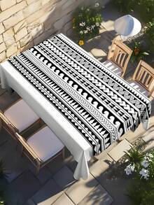1 chiếc khăn trải bàn hình chữ nhật họa tiết hình học - Khăn trải bàn phong cách Bohemian thời trang, khăn trải bàn hình tam giác kẻ sọc đen trắng, thích hợp cho dã ngoại, tiệc chiêu đãi, liên hoan, nhà bếp và các dịp khác. - A - Xem 15