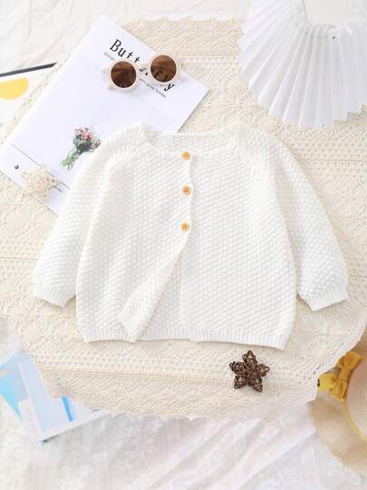 Chaqueta de punto de gasa de unicolor para bebés niñas, primavera/verano