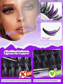 544/480/384 Clusters D‑Curl False Eyelashes, DIY Segmented Eyelashes Long‑Lasting, Full Volume And Natural.Suitable For Salons, Parties, Nightclubs And Other Occasions, Lash Clusters, Single False Lashes, Segmented False Lashes And More - Multicolor - View 7